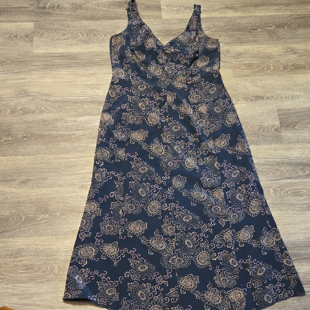J Crew Silk Maxi Dress Floral Print Sz 12